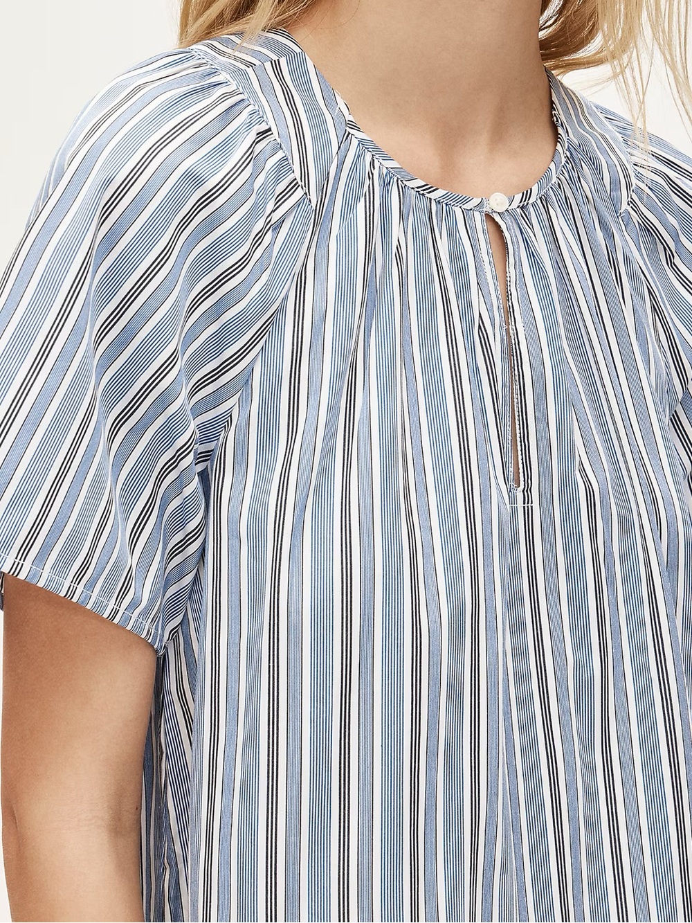 NWT J. Crew Poplin Blue and White Striped Mini Dress Size S - Picture 3 of 4